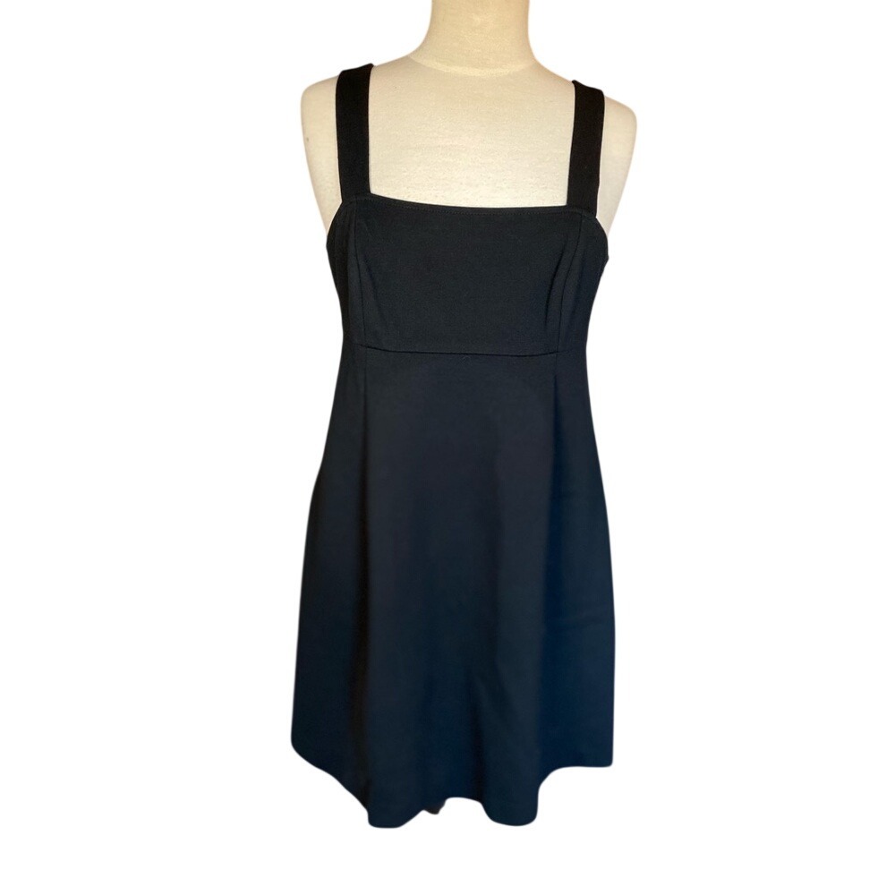 INC International Concepts Black Square Neck Empire Waist Sheath Dress Size 8